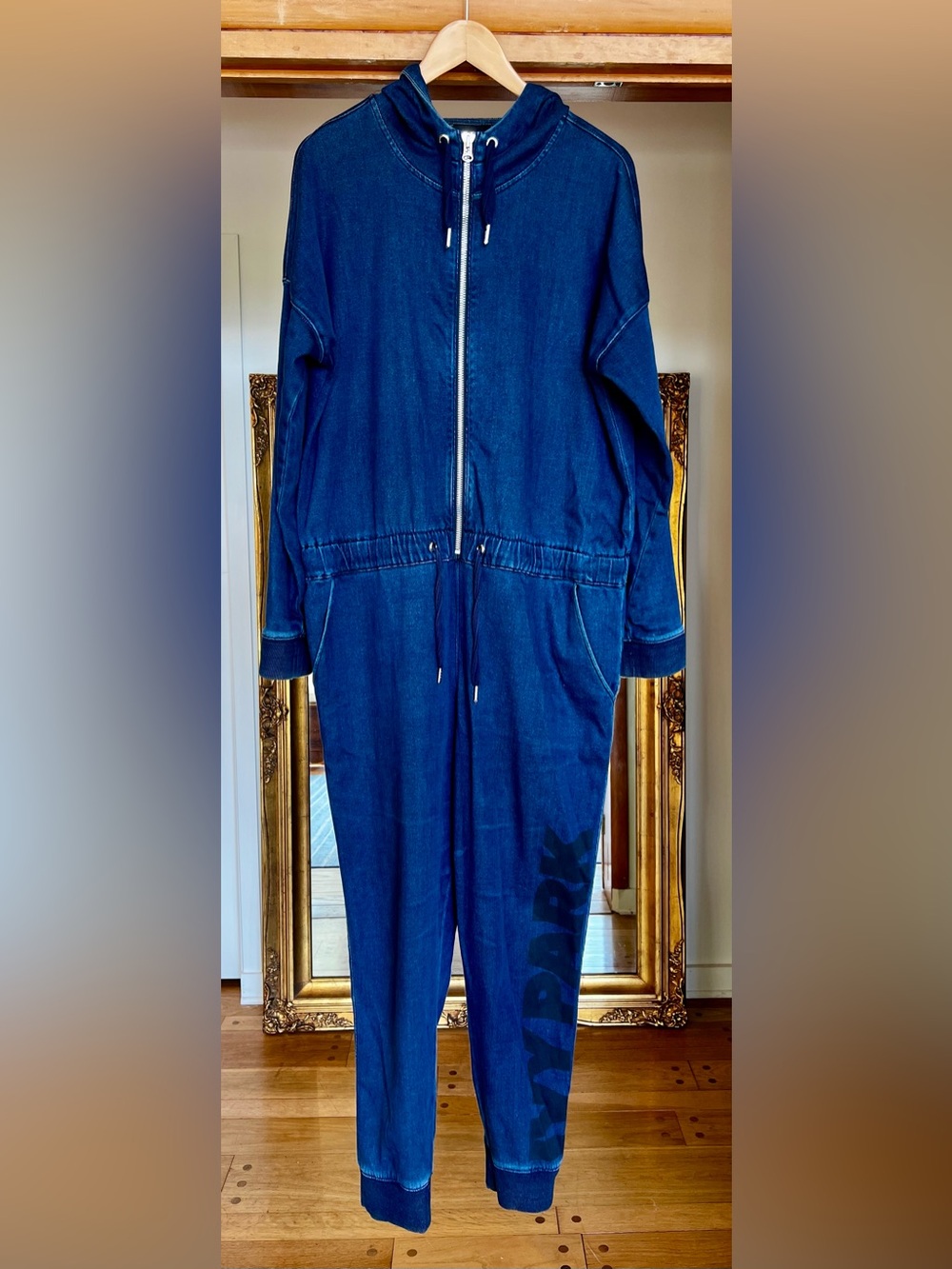 Ivy Park blue long sleeve pants hoodie jumpsuit onesie size L - Picture 2 of 8